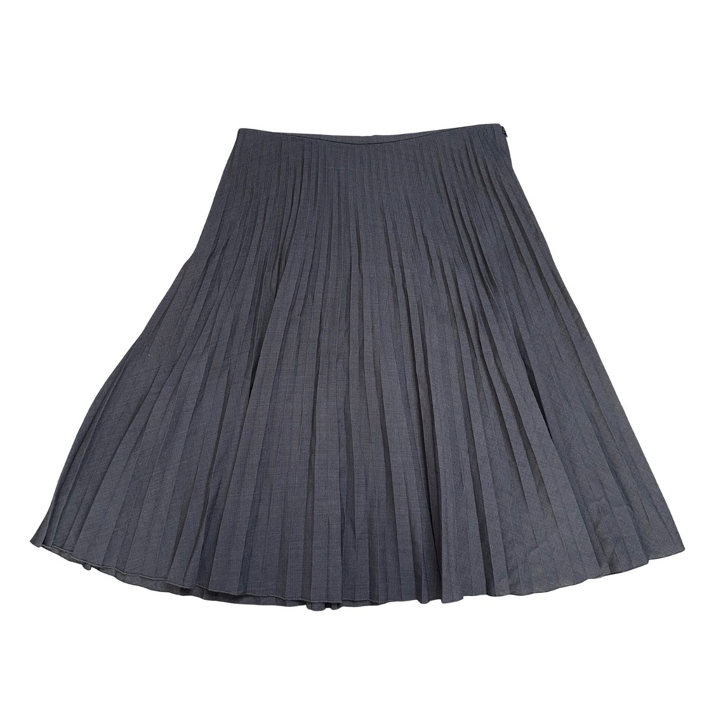 Valentino Pleated Midi Skirt Women Size 14 Grey Fair Luxury Designer Italy